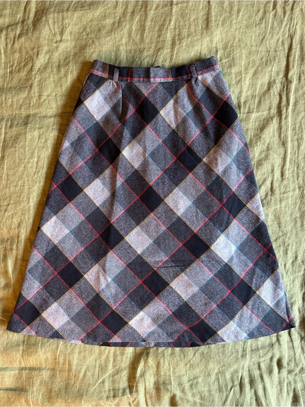 Vintage Tartan Midi Skirt